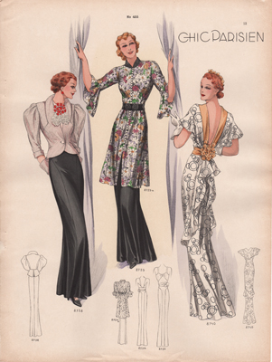 Chic Paris fashion prints from 1936